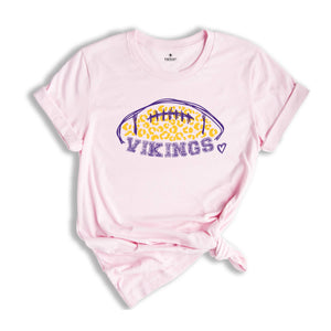 Vikings Football Team Shirt, Go Vikings Shirt, Leopard Go Vikings Tee, Vikings Mascot Shirt, Vikings Cheer Tee, Vikings Spirit Shirt,