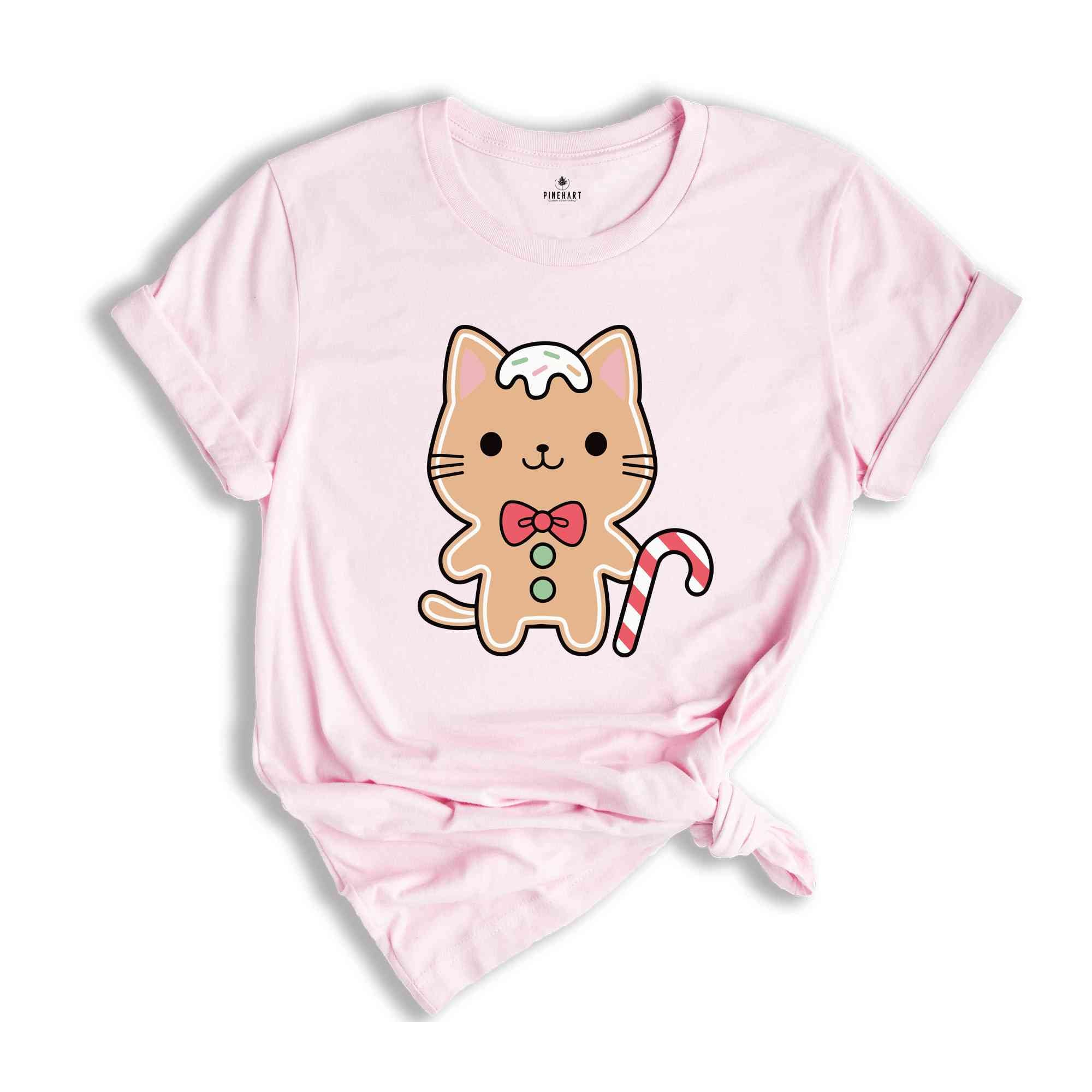 Gingerbread Cat Shirt, Meowy Christmas, Christmas Shirt, Christmas Gift, Funny Christmas Tee, Christmas Party Tee