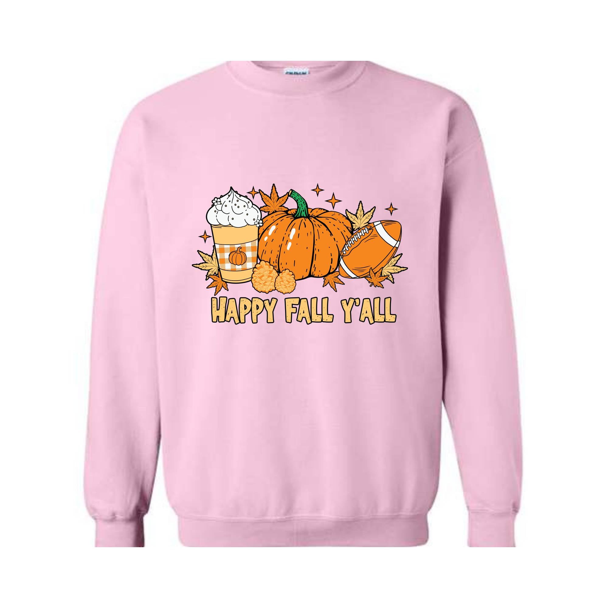 Happy Fall Yall Sweatshirt, Football Fall Pumpkin Sweatshirt, Thanksgiving Sweatshirt, Fall Sweatshirt, Autumn Sweatshirt, Pumpkin Season