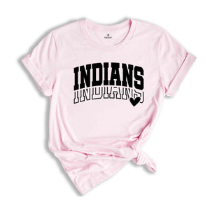 Indians Mascot Tee, Team Mascot Shirt, Indians Mascot Shirt, Indians Spirit Shirt, Game Day Shirt, School Spirit Apparel, Sports Shirt