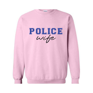 Custom Police Wife Sweatshirt, Personalized Cop Wife Hoodie, Police Officer Wife Hoodie, Anniversary Gift For Wife