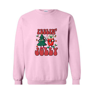 Feelin' Jolly Sweatshirt, Cute Christmas Sweater, Christmas Party Outfit, Christmas Crewneck Sweatshirt, Holiday Sweater, Christmas Gift