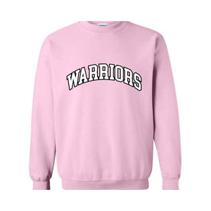 Team Mascot Sweatshirt, Warriors Team Sweatshirt, Warriors Football Sweatshirt, Football Fan Sweatshirt, Warriors School Spirit