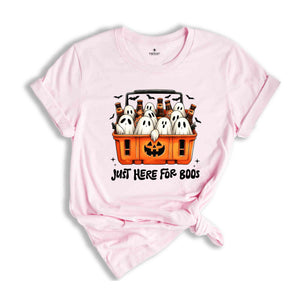 Just Here For The Boos Shirt, Halloween T-Shirt, Halloween Gift, Funny Halloween T-Shirt, Halloween Ghost Shirt, Spooky Season Gift