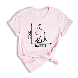 Rabbit Duck Shirt, Funny Rabbit Shirt, Animal Lover Shirt, Optical Art Shirt, Quirky Animal Shirt, Unique Rabbit Shirt, Rabbit Optical Tee