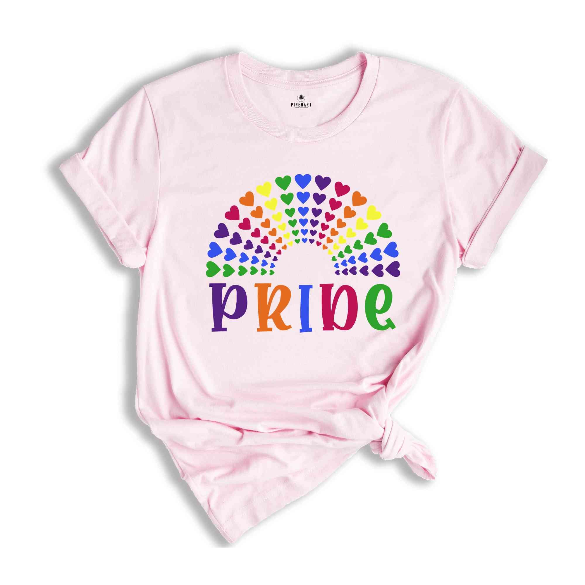 Pride Heart Shirt, Rainbow Shirt, LGBTQ+ Shirt, Pride Month Shirt, Hurts No One Tshirt, Equality Shirt, Love is Love