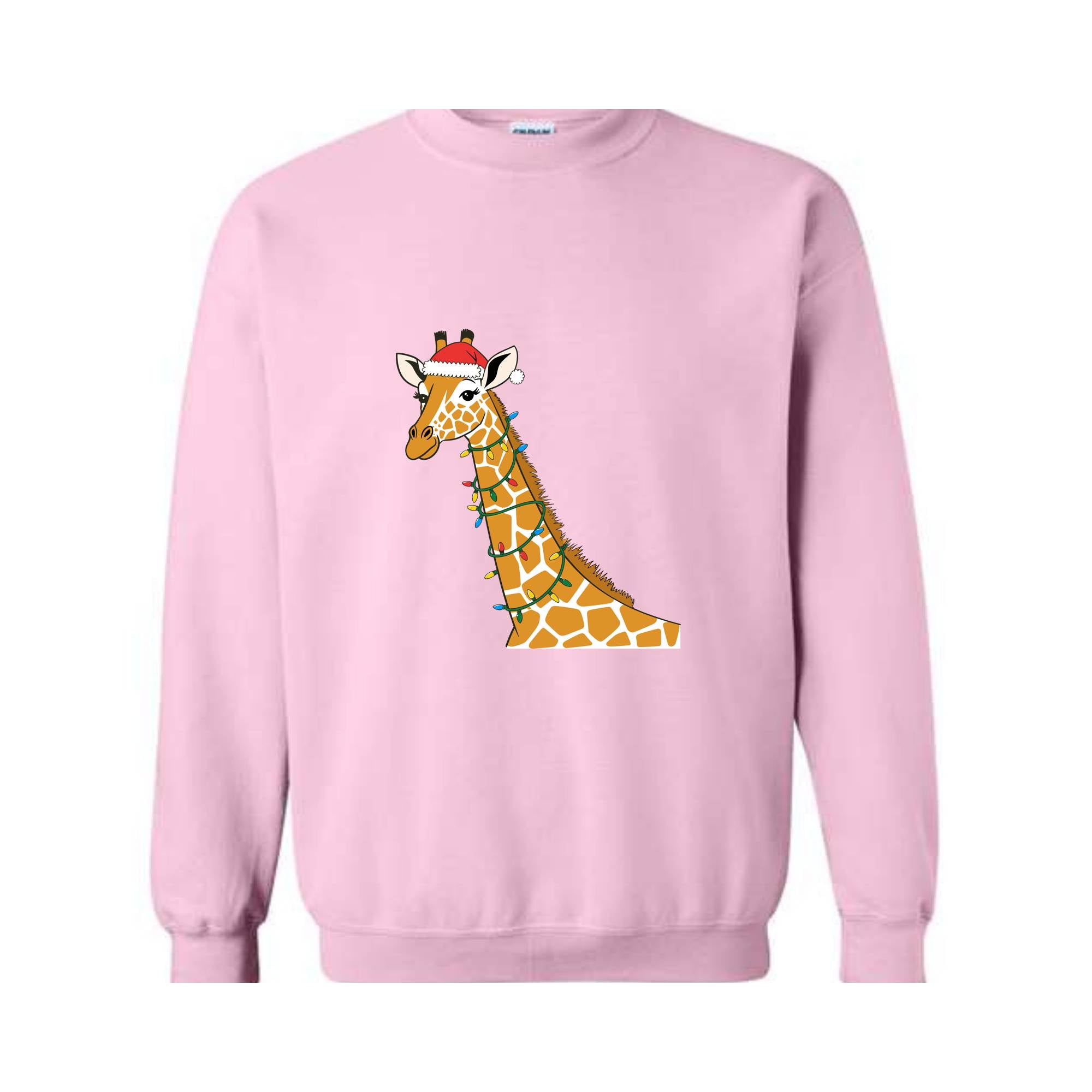 Giraffe Christmas Sweatshirt, Family Christmas Sweat, Christmas Lights Hoodie, Cute Giraffe Christmas Tee, Giraffe Lover Gift