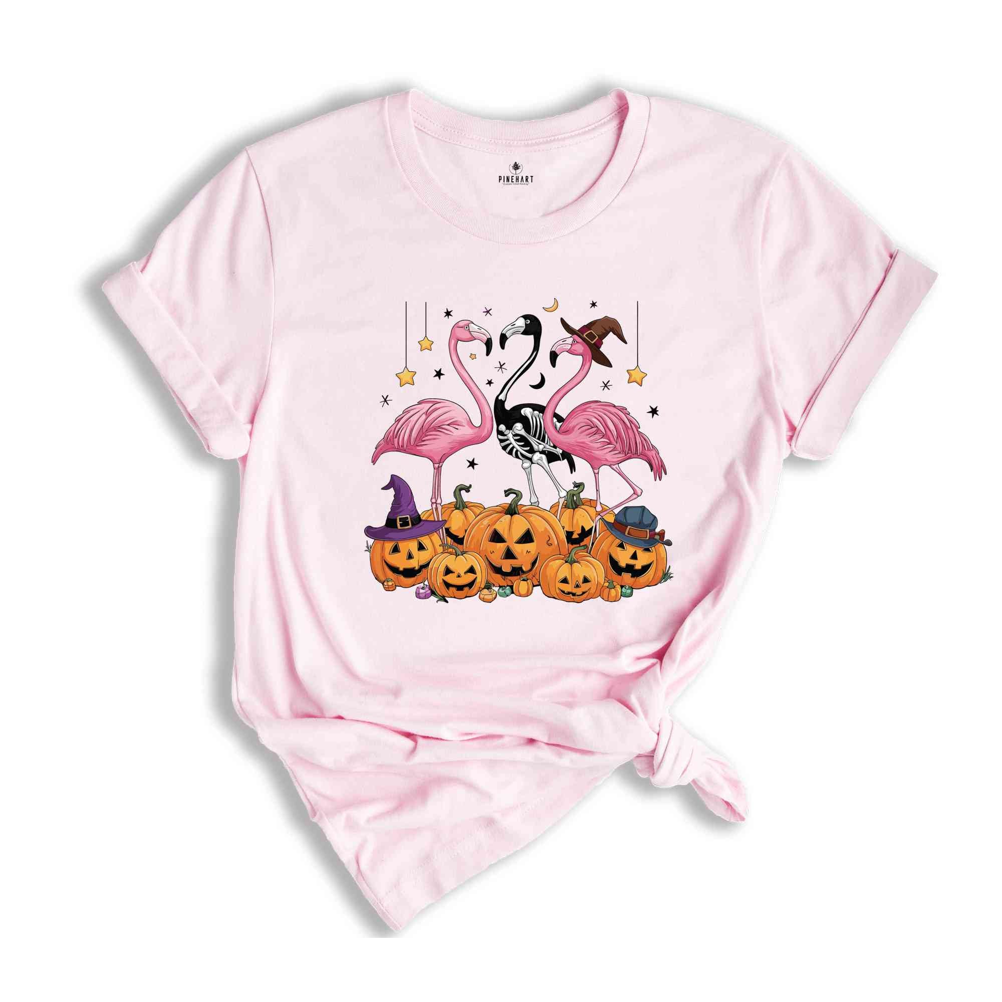 Halloween Flamingo shirt, Halloween Shirt, Happy Halloween, Retro Spooky Season, Pumpkin Patch Shirt, Flamingo Halloween T-shirts