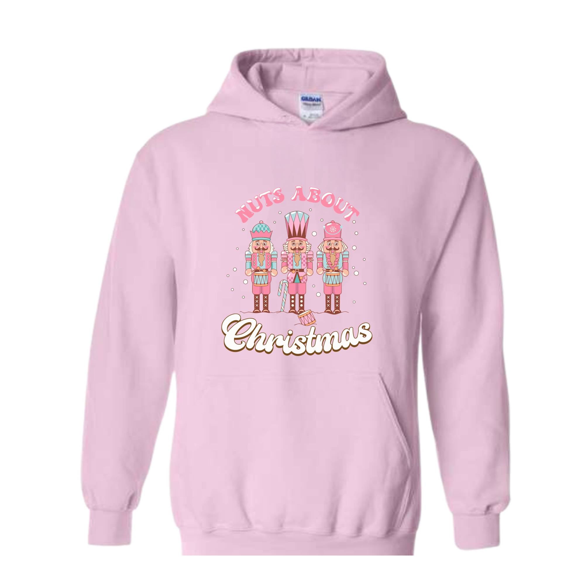 Nuts about Christmas Sweatshirt, Pink Nutcracker Sweatshirt, Christmas Party Sweater, Nutcracker Gift, Winter Sweatshirt