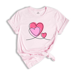 Heart Trio Valentine’s Day Shirt, Matching Valentines Couples,3 hearts valentines shirt, Anniversary Shirt