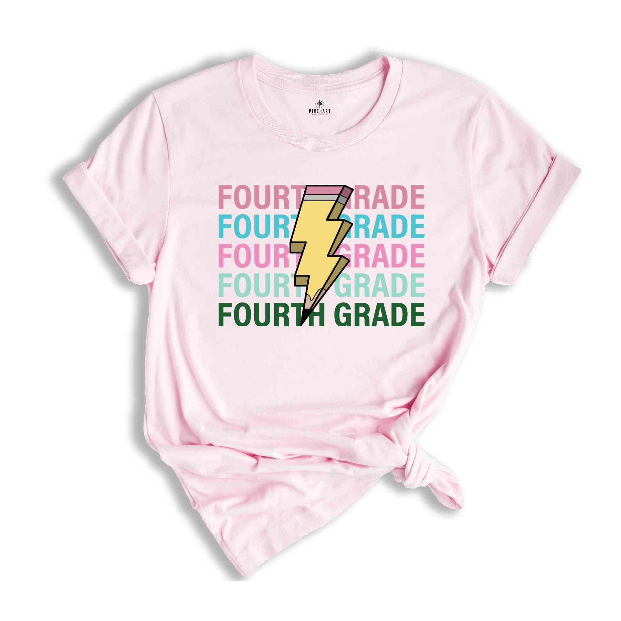 Fourth Grade Pencil Shirt, Pencil Bolt Shirt, Retro Shirt, Back To School Shirt, School Shirt, Teacher Shirt, Pencil Shirt, Teacher Gift