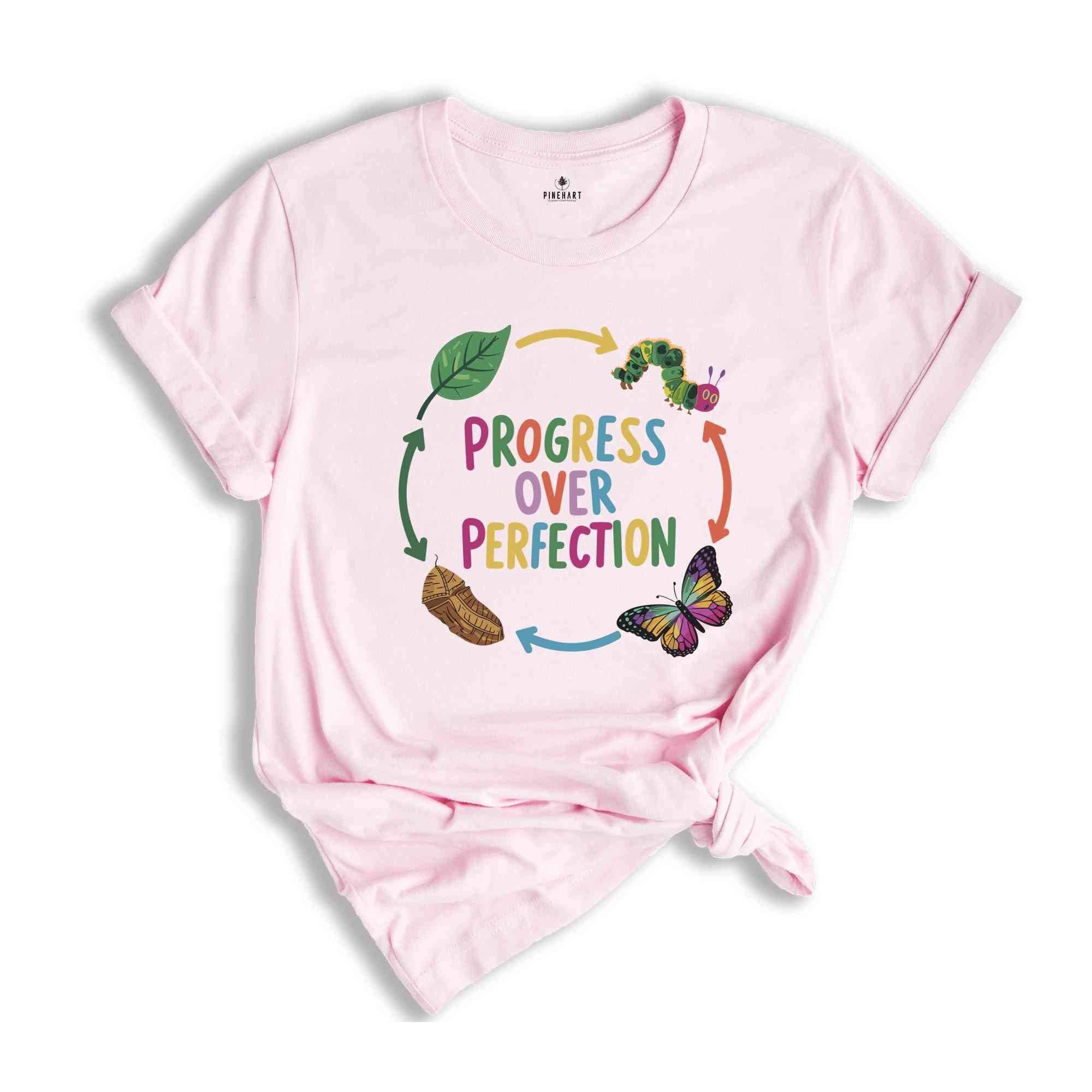 Progress Over Perfection T-Shirt, Science Teacher Shirt, Inspirational Shirt, Gift For Teachers, Teacher Appreciation Shirt