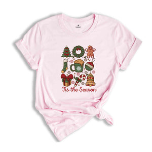 Tis The Season Coquette Shirt, Cute Christmas Shirt, Christmas Candy Shirt, Christmas Tree Shirt, Holiday Shirt, Women's Christmas Shirt