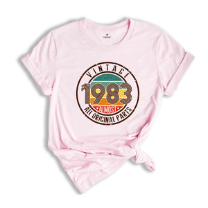 Vintage 1983 All Original Parts Shirt, 41st Birthday Shirt, 1983 Birthday Shirt, Retro 41st Birthday TShirt, 41 Years Birthday Shirt