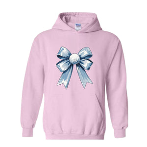 Golf Bow Sweatshirt, Cute Sport Hoodie, Coquette Bow Hoodie, Cute Mom Hoodie, Golf Lover Hoodie, Blue Bow Hoodie, Golf Lover Gift