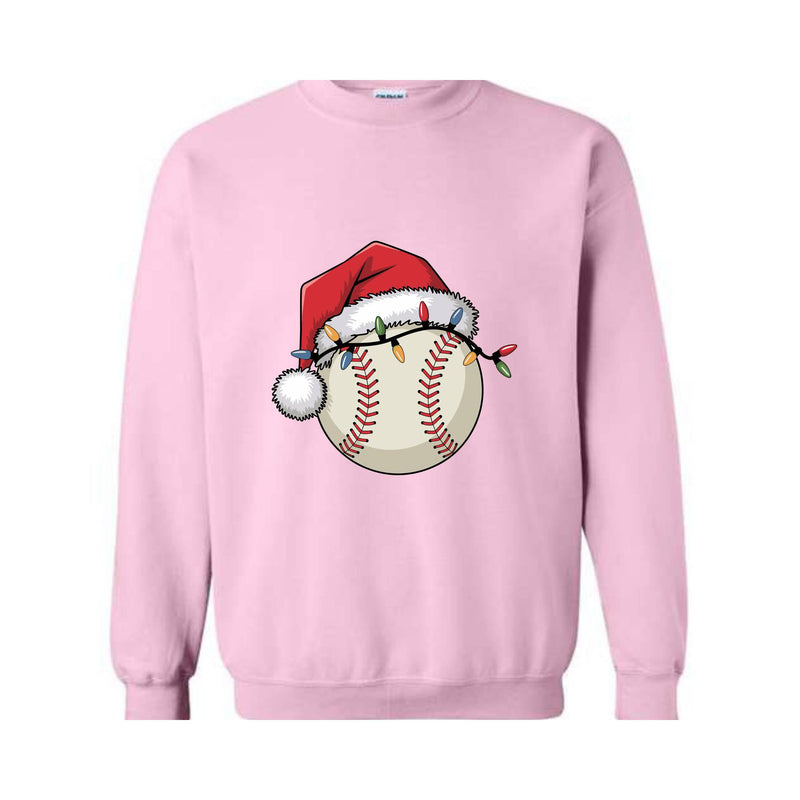 Christmas Baseball Sweatshirt, Santa Sports Sweater, Baseball Lover Sweat, Christmas Sport Shirt