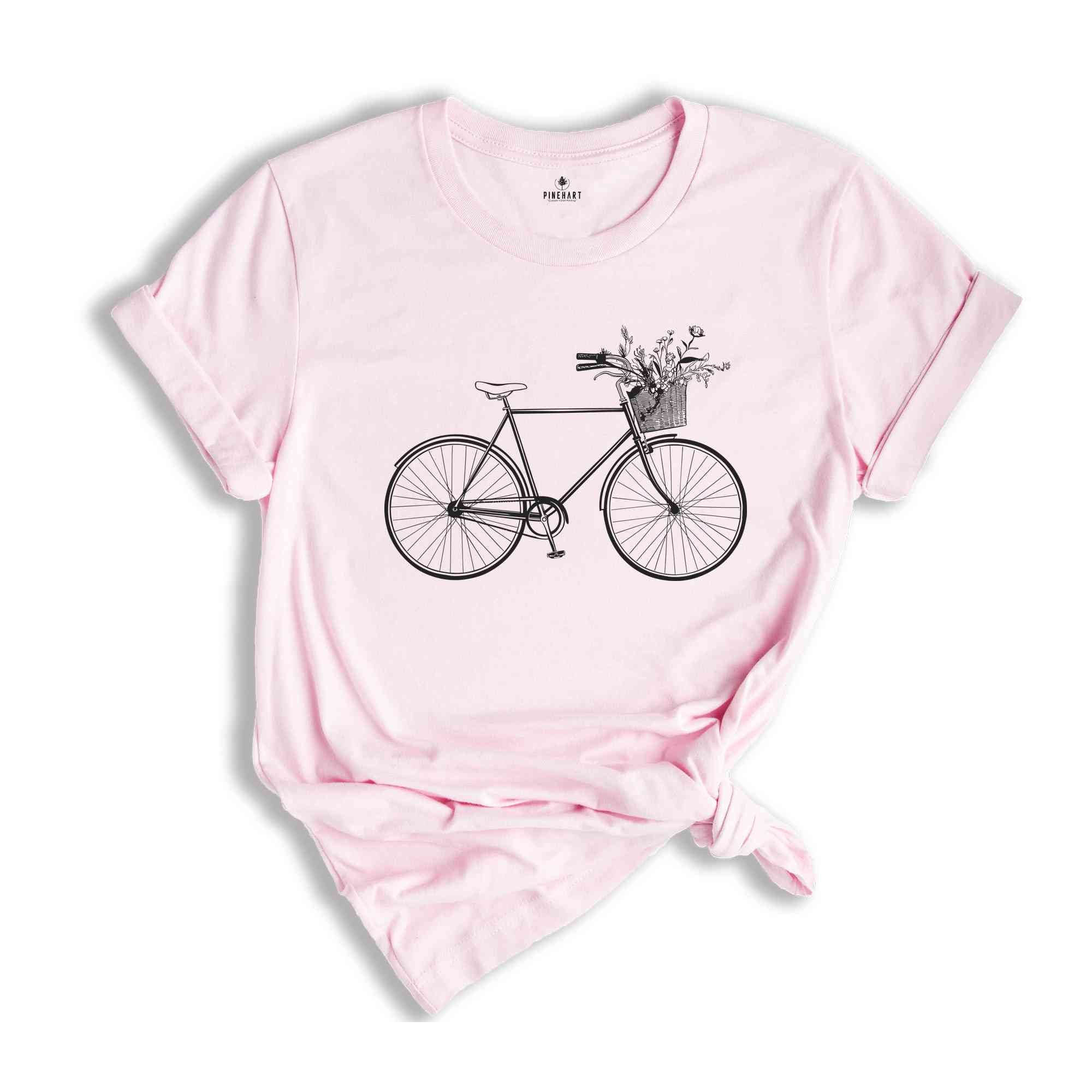 Floral Bike Shirt, Bicycle Shirt, Sport Shirts, Riding Shirt, Flower Bike Shirt, Birthday Gift, Funny Mom Shirt