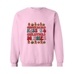 Gingerbread Kisses & Christmas Wishes Sweatshirt, Christmas Crewneck, Gingerbread Sweatshirt, Cute Christmas Sweater, Christmas Gift