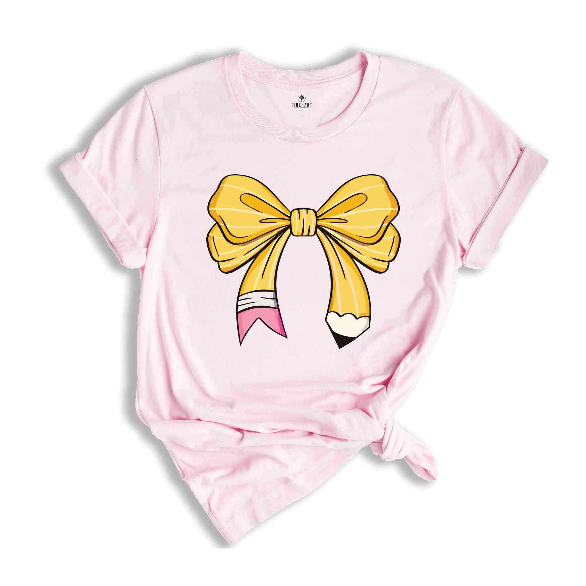 Pencil Bow Shirt, Coquette Teacher Shirt, Coquette Pencil Bow Shirt, Back To School Shirt, Teacher Appreciation Shirt, Teacher Shirt