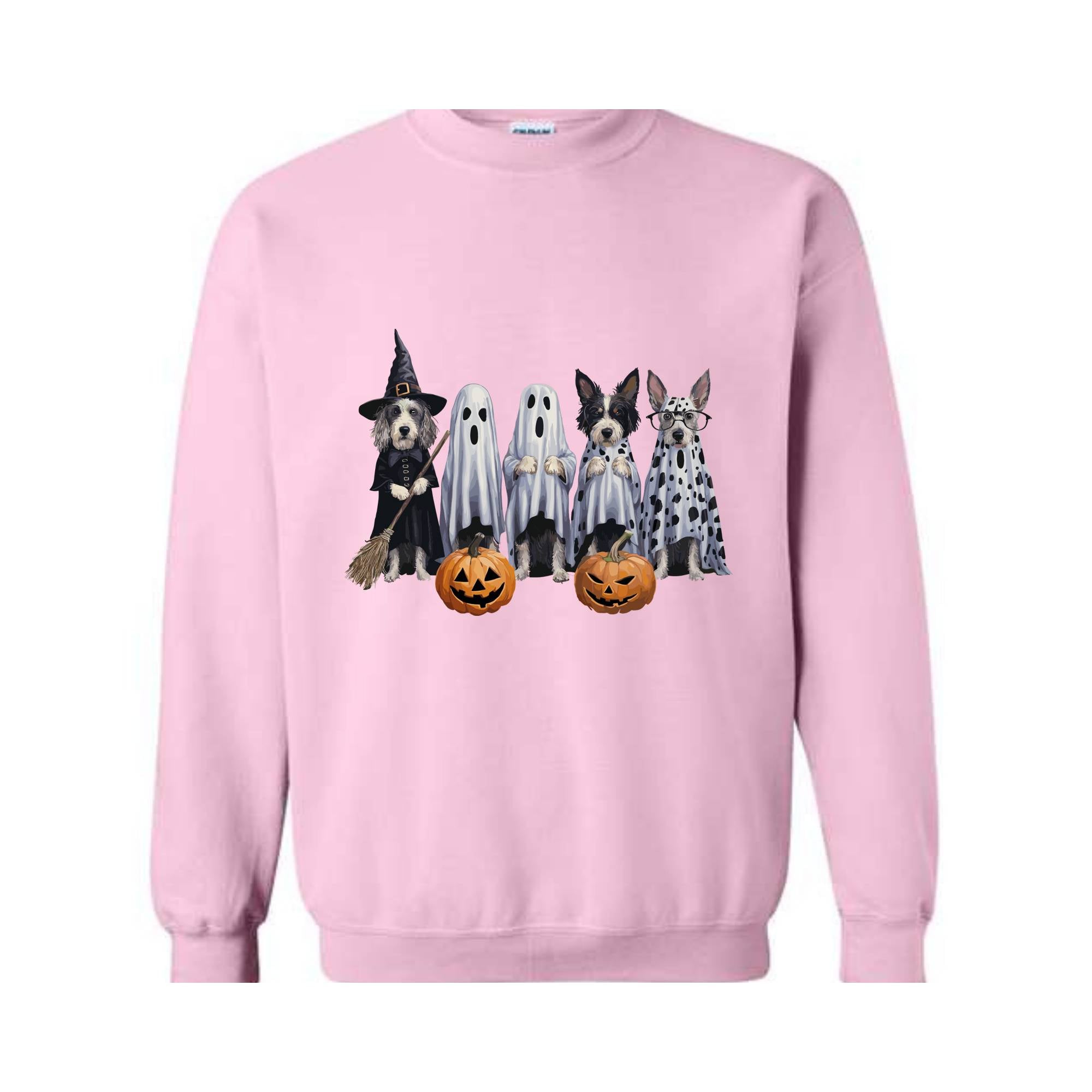 Halloween Sweatshirt,Halloween Sweater,Ghost Sweatshirt,Halloween Dog Sweatshirt,Ghost Dog Happy Halloween,Retro Spooky Season