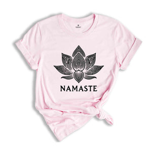 Namaste Lotus T-Shirt, Yoga Shirt, Lotus Shirt, Meditation Shirt, Workout T-Shirt, Yoga Lover Gift, Woman Yoga Apparel