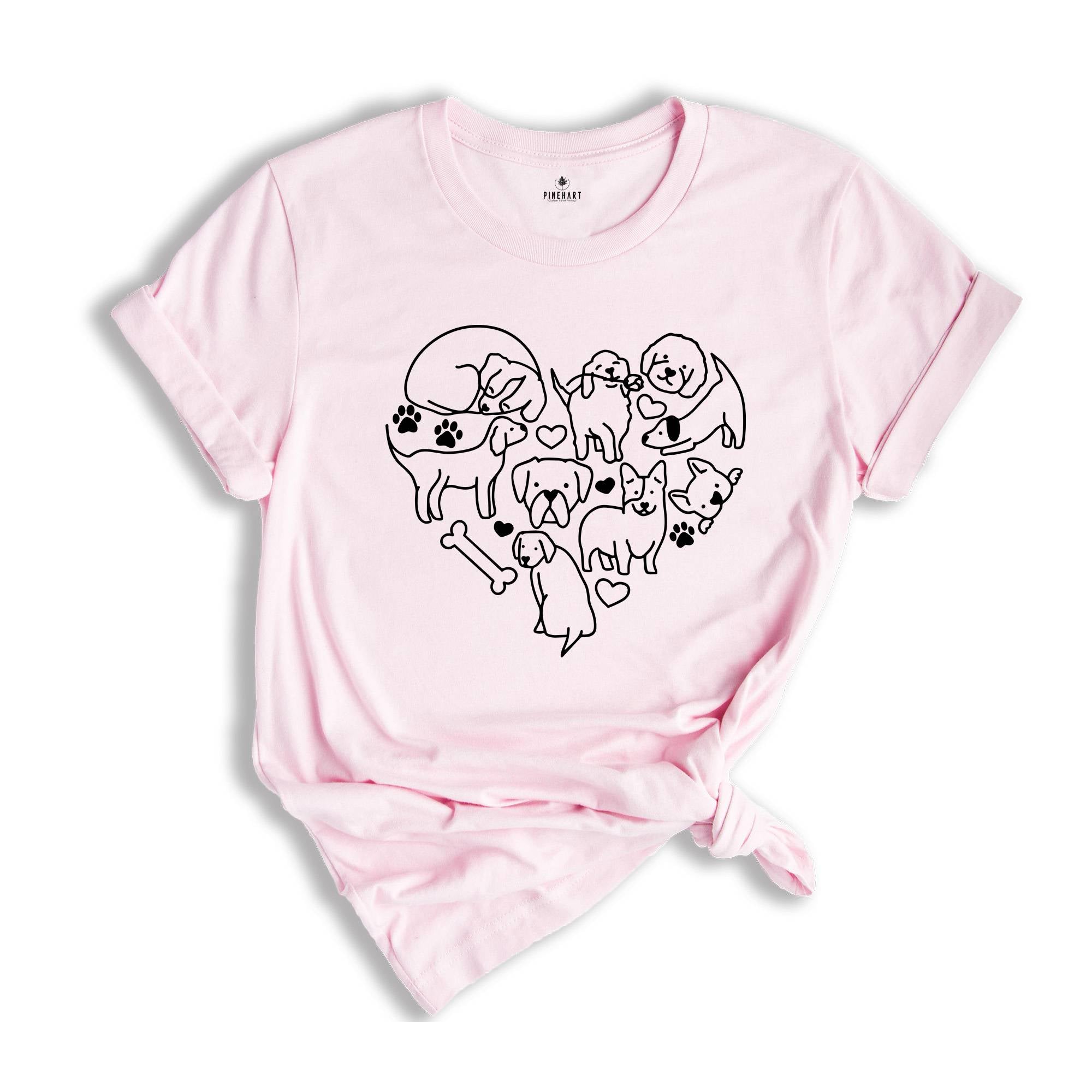 Dog Heart Paw Shirt, Dog Shirt, Paw Dog Shirt, Dog Lover Shirt, Paw Print Shirt, Paw Heart Shirt, Dog Shirt Gifts, Dog Mom Tee