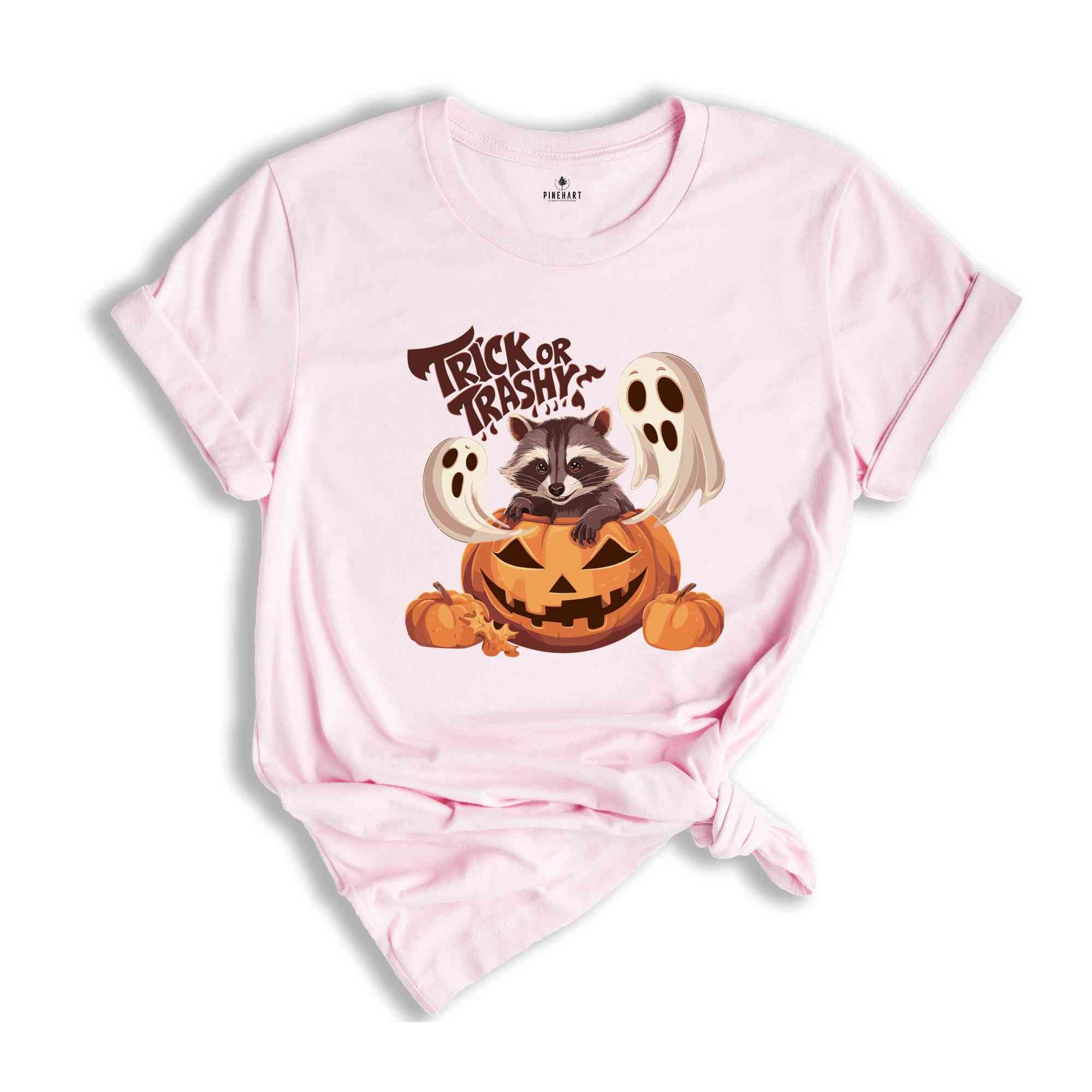 Trick or Trashy Raccoon Halloween Shirt, Retro Raccoon Tee, Cute Raccoon Shirt, Trendy Halloween Tee, Pumpkin Gift, Halloween Tee