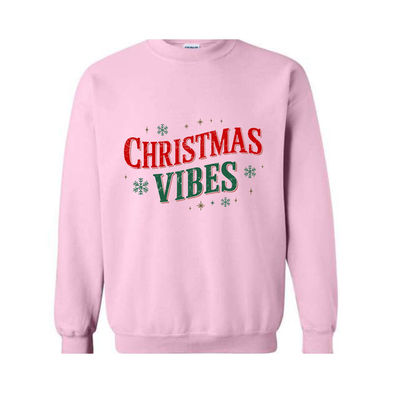 Retro Christmas Vibes Sweatshirt, Womens Christmas Sweatshirt, Holiday Sweater, Cute Christmas Sweatshirt, Christmas Gift, Winter Shirt