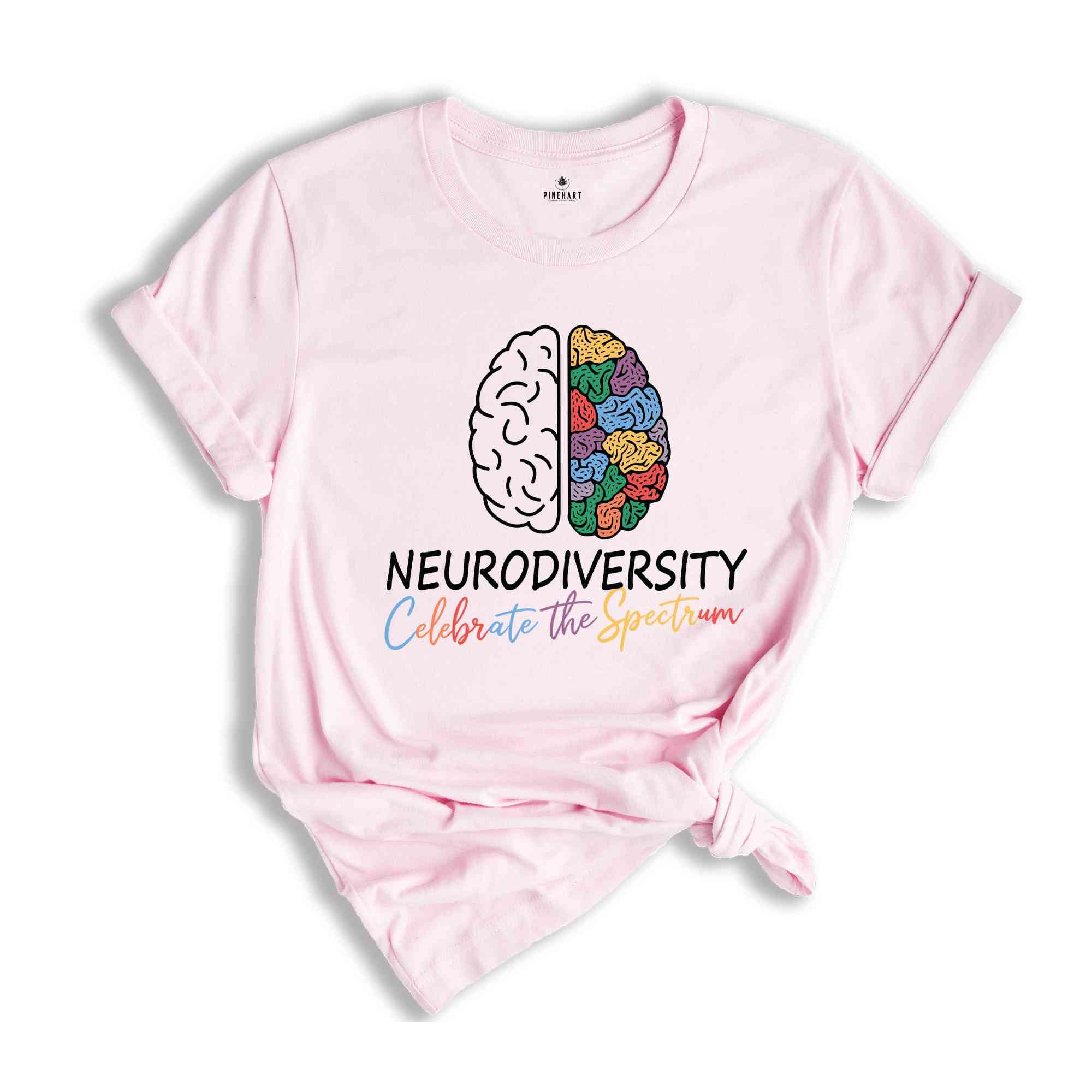 Embrace Neurodiversity Shirt, Celebrate the Spectrum Brain Autism T-Shirt, Neurodiversity T-shirt, Autism Awareness Shirt