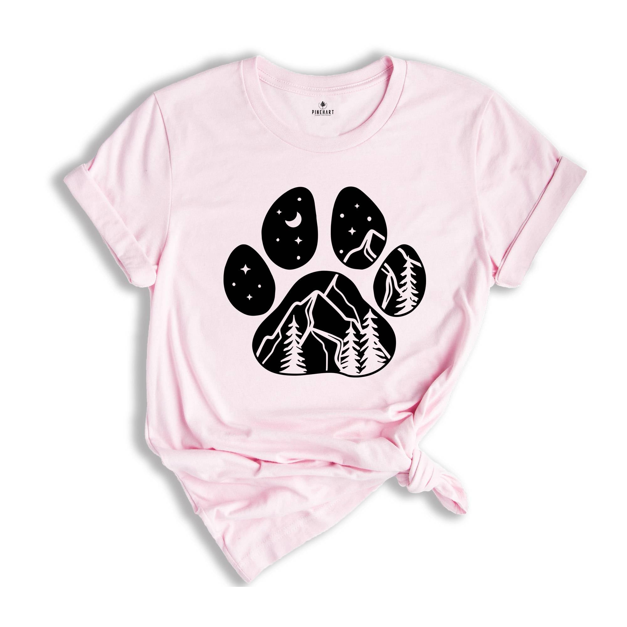 Paws Mountain Shirt, Simple Mountain Tee, Hiking Tee, Aesthetics T-Shirt, Dog and Natural Lover, Dog Mom Gift