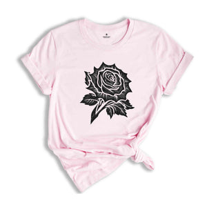 Aesthetic Rose Shirt, Black Rose Shirt, Comfort Colors Tshirt, Floral Graphic Tee, Boho Tee,Festival Clothing