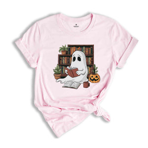 Bookish Ghost Shirt, Spooky Library Shirt, Book Lover Shirt, Reading Shirt, Funny Pumpkin Shirt, Librarian Appreciation Gift