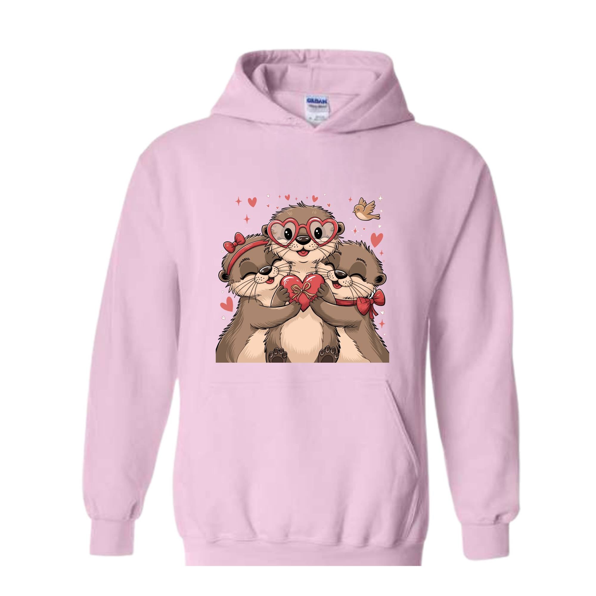 Otter Valentine Sweatshirt, Animal Hoodie, Happy Valentine 2025 Hoodie, Otters Hoodie, Otter Love Trip Hoodie, Valentine Holiday Hoodie