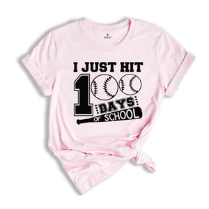 I Just Hit 100 Days School Shirt, Baseball Shirt, Baseball Lover Shirt, Boy 100 Days Shirt, Back To School Shirt, 100 Day Of School