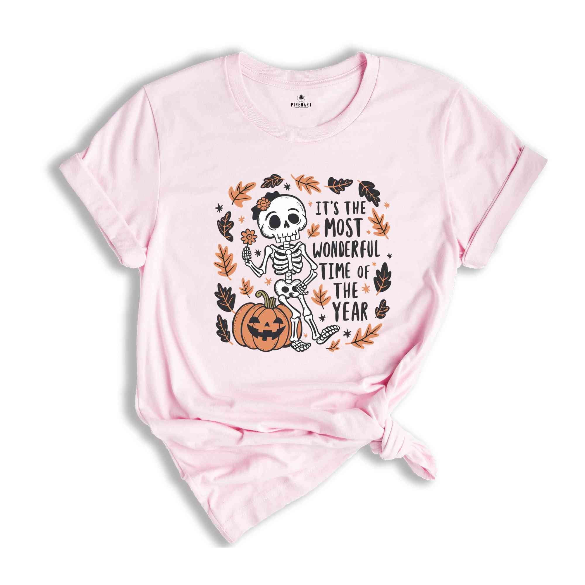 It's The Most Wonderful Time Of The Year Halloween Skeleton Shirt, Halloween Pumpkins Shirt, Halloween Shirt, Spooky Season Shirt