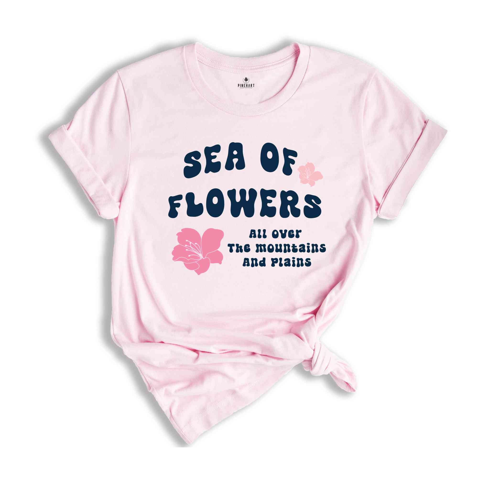 Sea of flowers shirt, Flowers Cute Girl, plant mom shirt, gift for plant moms, botanical tee, floral vibes tee