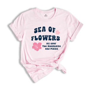 Sea of flowers shirt, Flowers Cute Girl, plant mom shirt, gift for plant moms, botanical tee, floral vibes tee