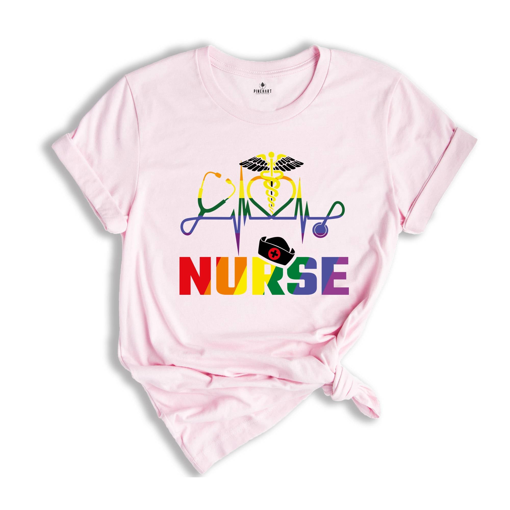 Nurse LGBTQ Gay Pride Rainbow T-shirt, Lgbt Nurse Gift, Gay Pride Tee, Lesbian Shirt, Gay Shirt, Transexual Shirt, Nurse Apparel