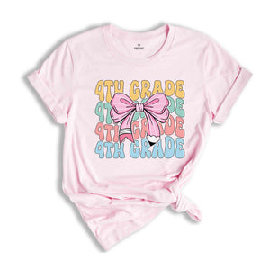 4th Grade Teacher Coquette Shirt, Teacher Pencil Coquette Bow Shirt, Teacher T-Shirt, Teacher Appreciation Shirt, Gifts For Teachers