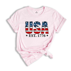 Usa Est.1776 Shirt, Patriotic Shirt, Independence Day Shirt, 4th Of July Shirt, Retro America Shirt, America Lover Tee