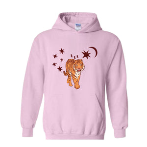 Tiger Sweatshirt, Retro Tiger Lover Hoodie, Celestial Tiger Sweatshirt, Asian Tiger Hoodie, Zodiac Aesthetic Sweatshirt, Astrology Hoodie