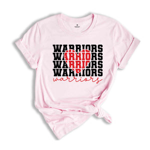 Team Mascot Shirt, Warriors Team Shirt, Warriors Football Shirt, Warriors Fan Shirt, Warriors School Shirt, Warriors School Spirit