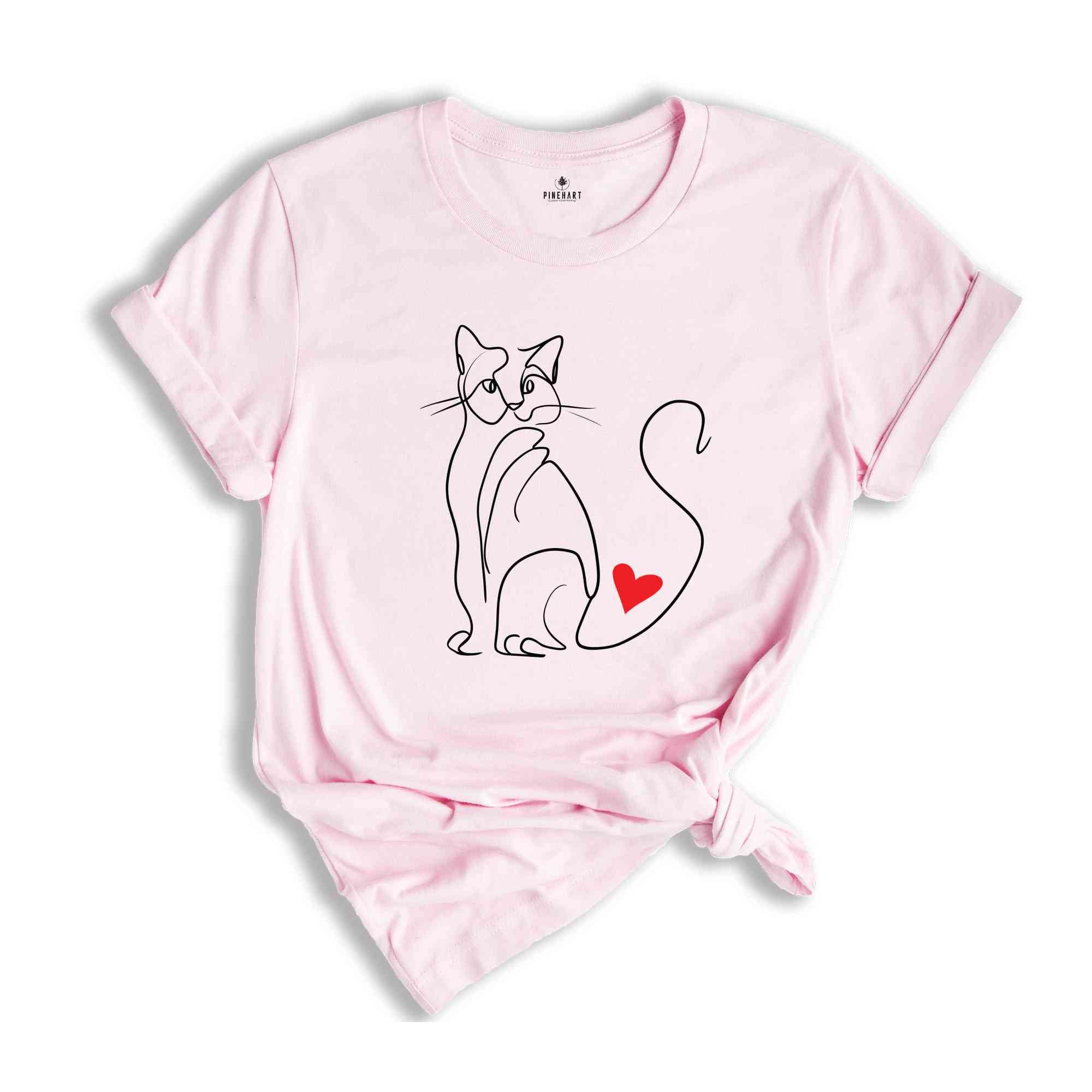 Minimalist Cat T-Shirt, Cat Lover Shirt, Gifts for Cat Lovers, Cat Mom Shirt, Animal Lover Tee, Cat Lovers Tee, Cat Owner Shir