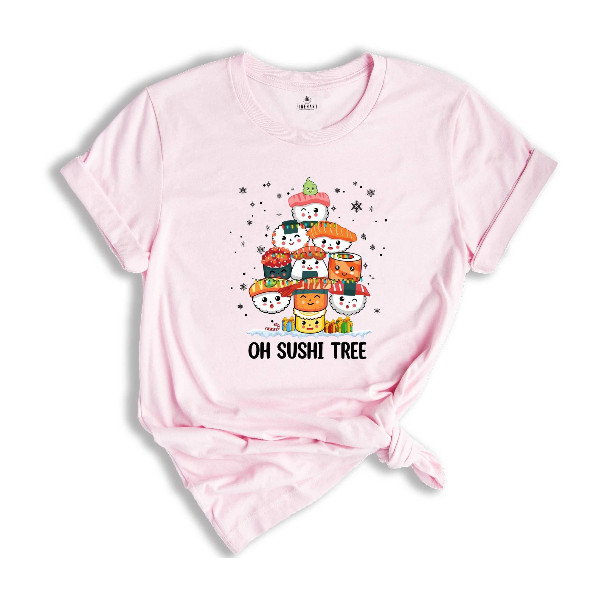 Christmas Oh Sushi Tree T-Shirt, Cute Sushi Gift, Christmas Gift, Japanese Cuisine Sushi Lover Gift, Foodie Shirt, Xmas Sweatshirt