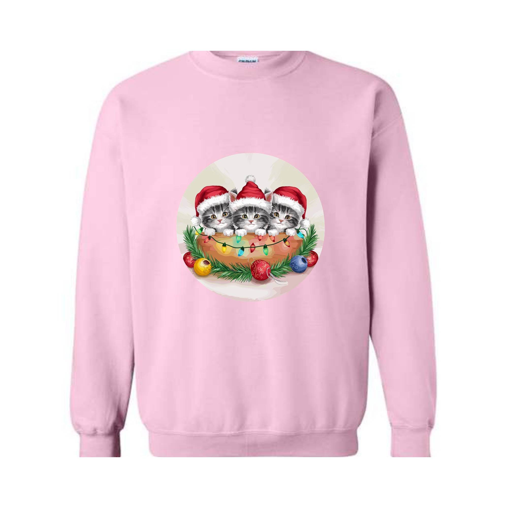 Vintage 90s Cat Christmas Sweatshirt, Kitten Christmas Sweatshirt, Retro Christmas, Classic Christmas Shirt, Xmas Sweatshirt, Cat Lover