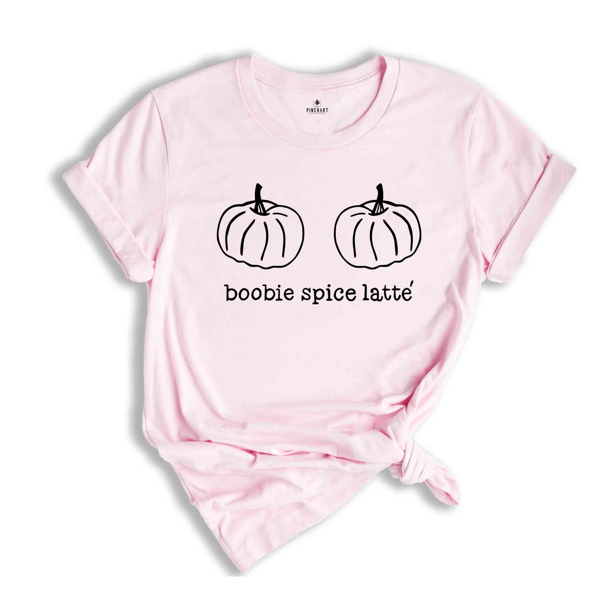 Boobie Spice Latte Shirt, Halloween Mama Shirt, Mama Shirt, Thanksgiving Mama Shirt, Pumpkin Boobie Tee, Funny Pumpkin Shirt