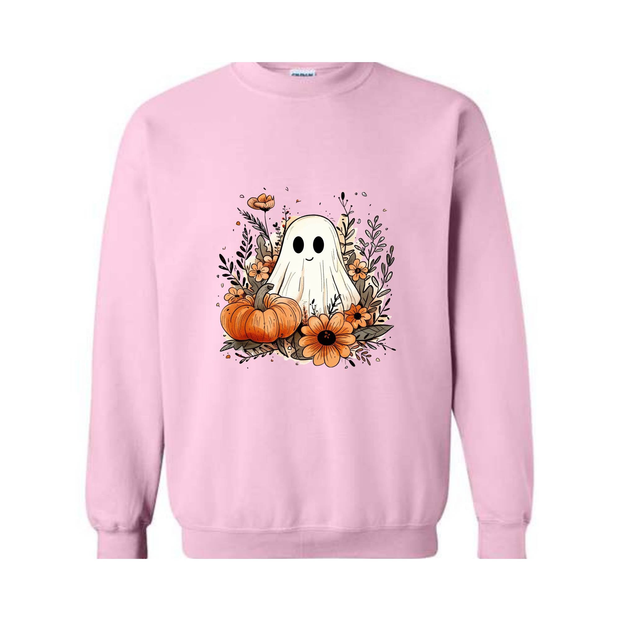 Floral Ghost Sweatshirt, Fall Ghost Sweatshirt, Fall Crewneck, Halloween Sweater, Boo Sweatshirt, Ghost Sweatshirt, Cute Fall Sweater