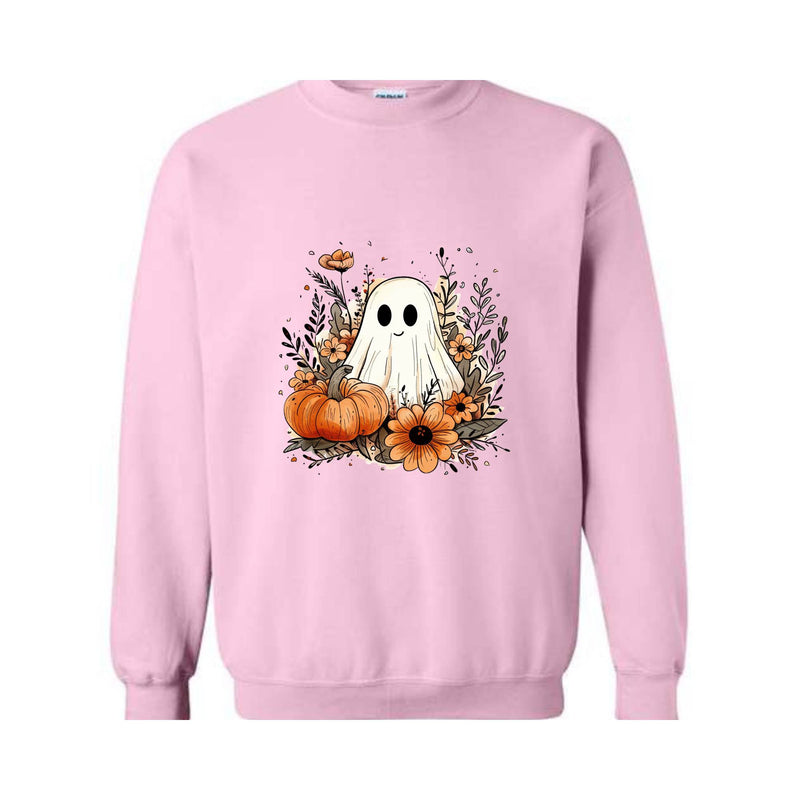 Floral Ghost Sweatshirt, Fall Ghost Sweatshirt, Fall Crewneck, Halloween Sweater, Boo Sweatshirt, Ghost Sweatshirt, Cute Fall Sweater