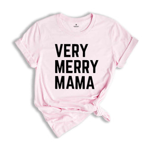 Very Merry Mama Shirt, Mama Christmas T-Shirt, Christmas 2024 Tee, Christmas Family Match