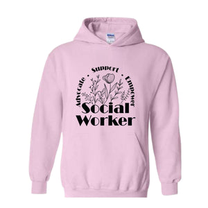 Social Worker Sweatshirt, Advocate Support Empower Sweatshirt, Social Worker Hoodie, Retro School Social Worker Sweatshirt